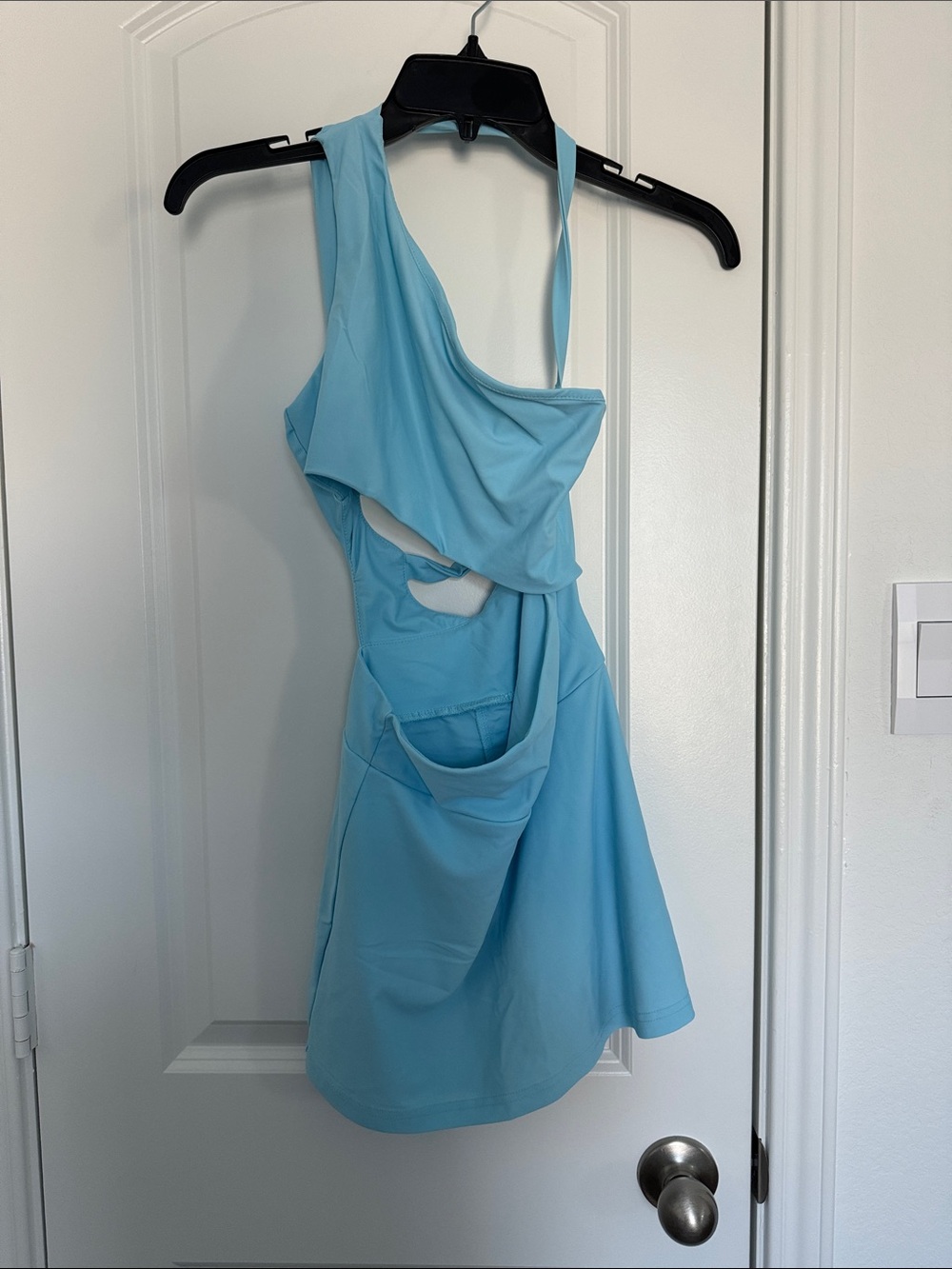 Stylish Blue Athletic Wear Cutout Dress